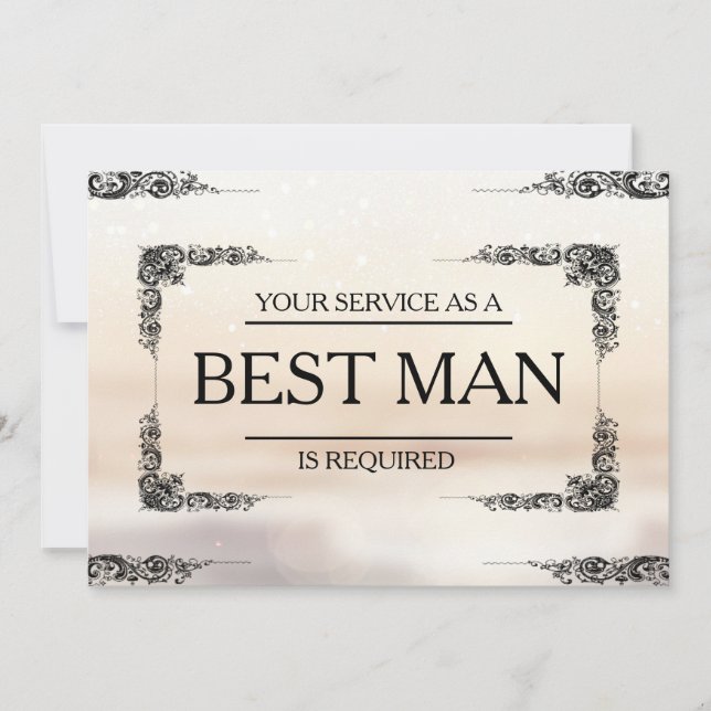 Your Service Is Requested as Best Man Groomsman In Invitation (Front)