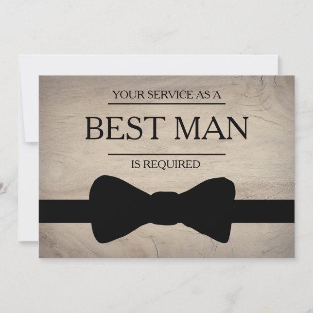 Your Service Is Requested as Best Man Groomsman Invitation (Front)