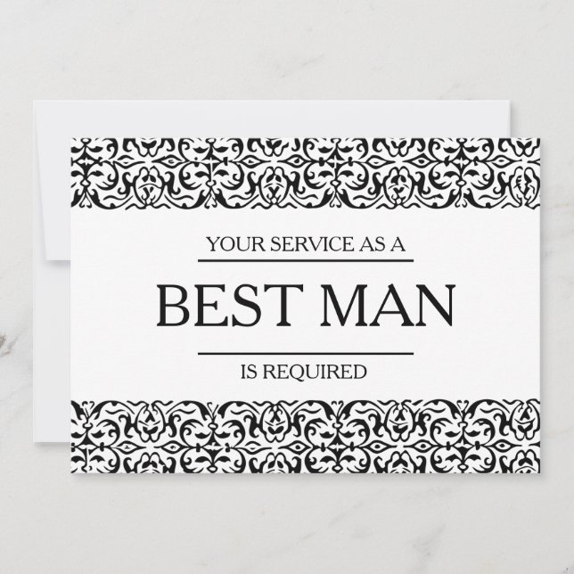 Your Service Is Requested as Best Man Groomsman Invitation (Front)