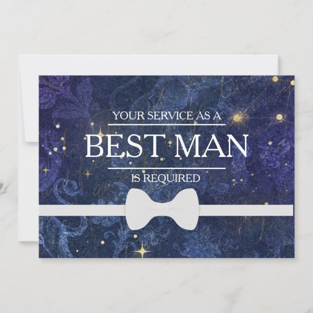Your Service Is Requested as Best Man Groomsman Invitation (Front)