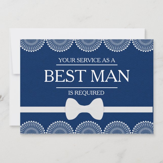 Your Service Is Requested as Best Man Groomsman Invitation (Front)