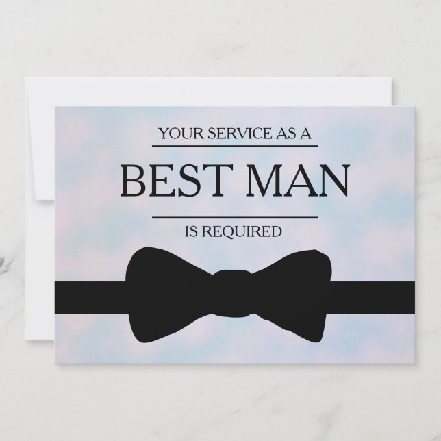 Your Service Is Requested as Best Man Groomsman Invitation (Front)
