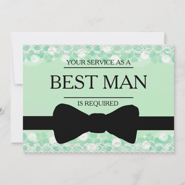 Your Service Is Requested as Best Man Groomsman Invitation (Front)