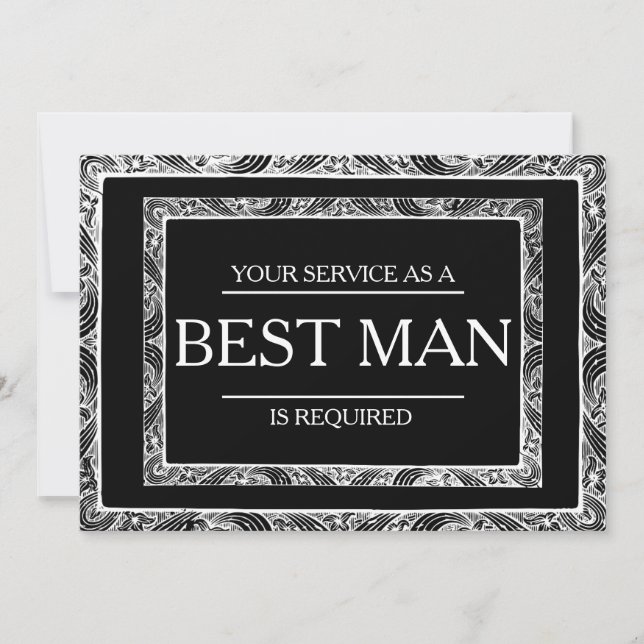 Your Service Is Requested as Best Man Groomsman Invitation (Front)