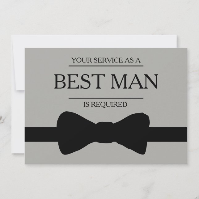 Your Service Is Requested as Best Man Groomsman Invitation (Front)