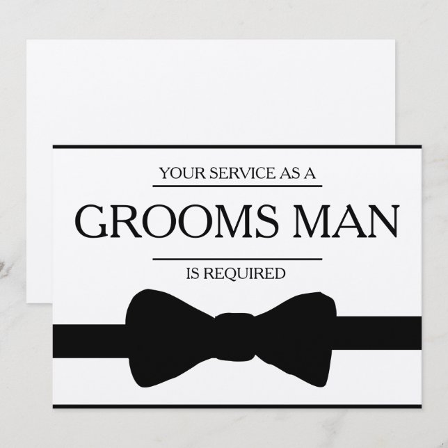 Your Service Is Requested as Best Man Groomsman Invitation (Front/Back)