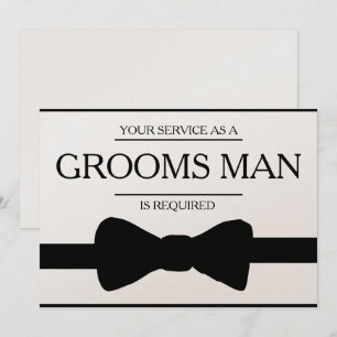 Your Service Is Requested as Best Man Groomsman Invitation
