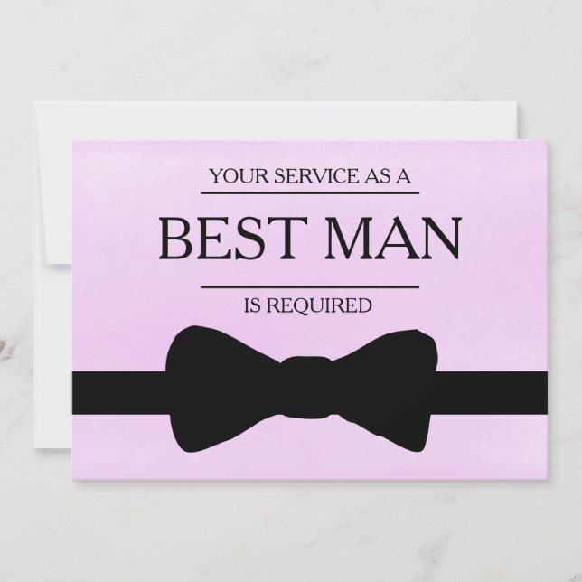 Your Service Is Requested as Best Man Groomsman Invitation (Front)