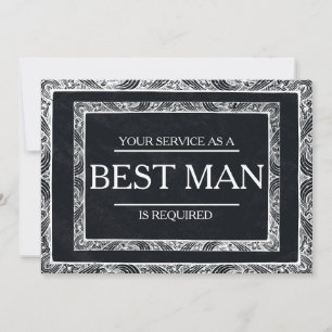 Your Service Is Requested as Best Man Groomsman Invitation