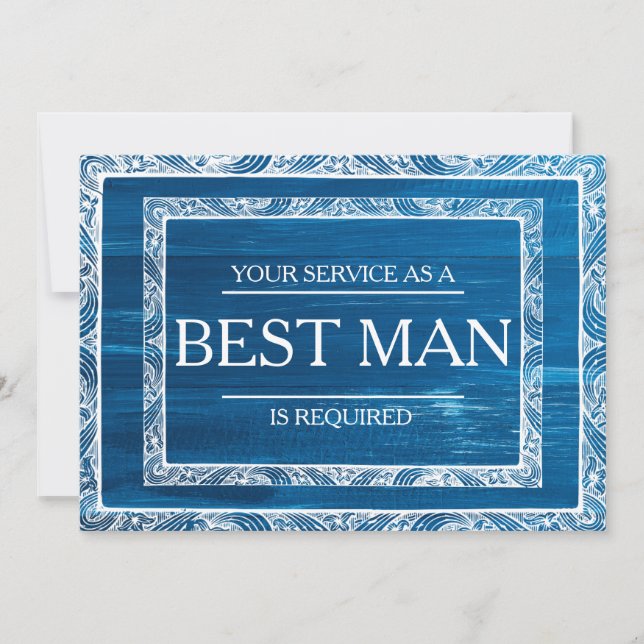 Your Service Is Requested as Best Man Groomsman Invitation (Front)