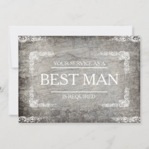 Your Service Is Requested as Best Man Groomsman Invitation