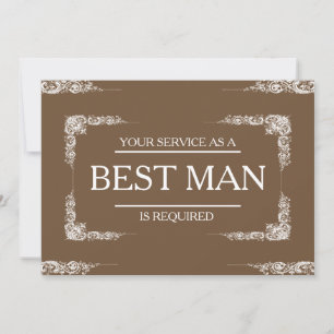 Your Service Is Requested as Best Man Groomsman Invitation