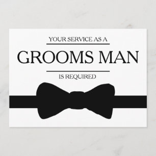 Your Service Is Requested as Best Man Groomsman Invitation