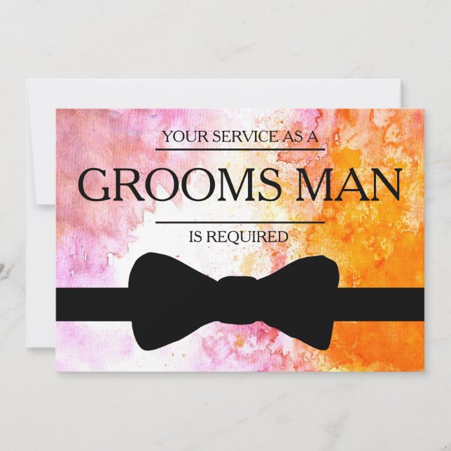 Your Service Is Requested as Best Man Groomsman Invitation (Front)
