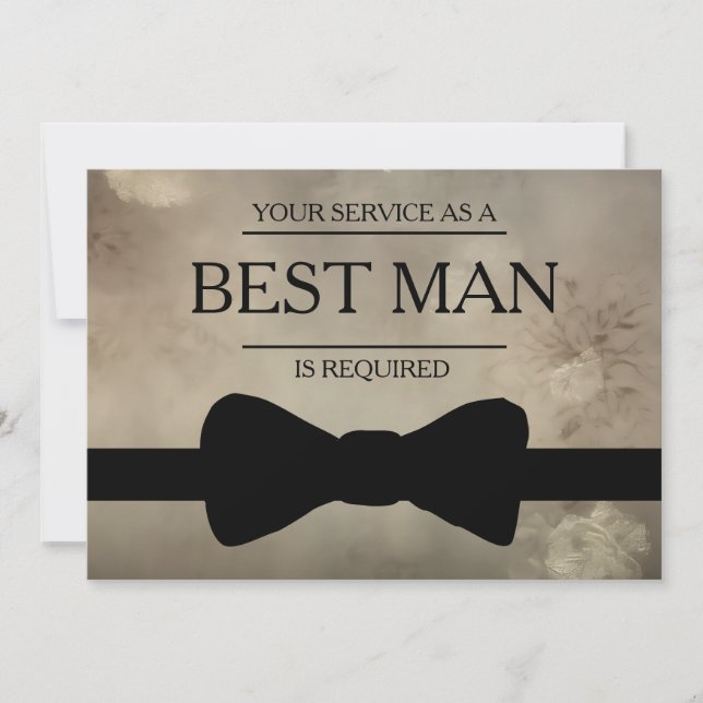 Your Service Is Requested as Best Man Groomsman Invitation (Front)