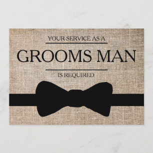 Your Service Is Requested as Best Man Groomsman Invitation