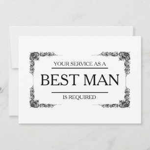 Your Service Is Requested as Best Man Groomsman Invitation