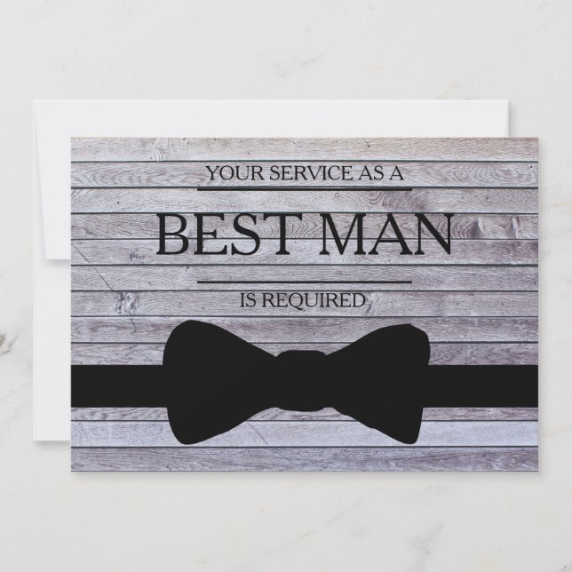 Your Service Is Requested as Best Man Groomsman Invitation (Front)