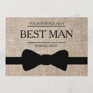 Your Service Is Requested as Best Man Groomsman Invitation