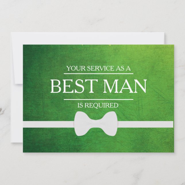 Your Service Is Requested as Best Man Groomsman Invitation (Front)