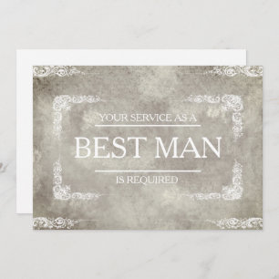 Your Service Is Requested as Best Man Groomsman Invitation
