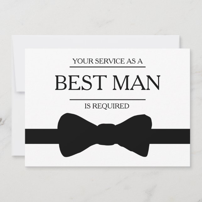 Your Service Is Requested as Best Man Groomsman Invitation (Front)