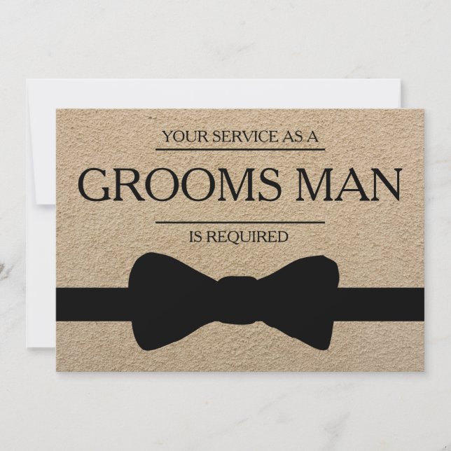 Your Service Is Requested as Best Man Groomsman Invitation (Front)