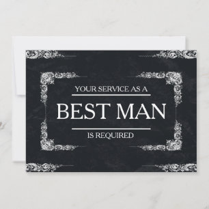 Your Service Is Requested as Best Man Groomsman Invitation