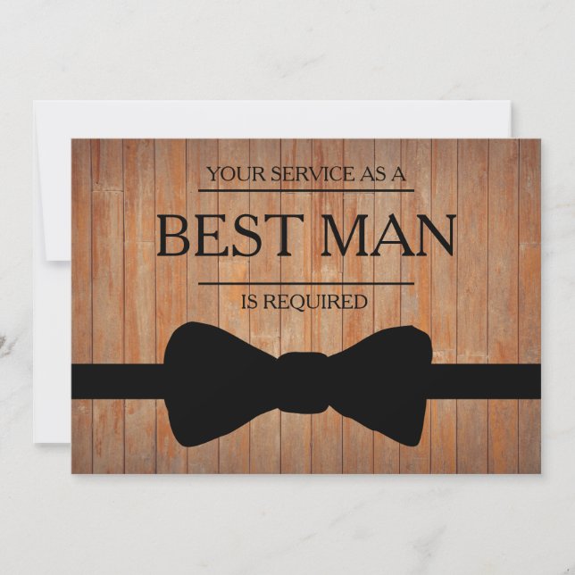 Your Service Is Requested as Best Man Groomsman Invitation (Front)