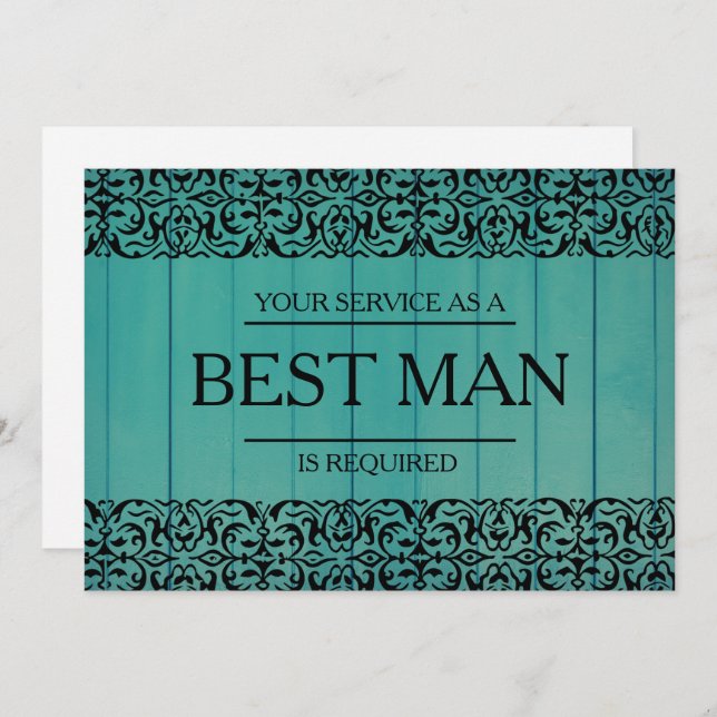 Your Service Is Requested as Best Man Groomsman Invitation (Front/Back)