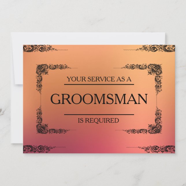 Your Service Is Requested as Groomsman Blur Invitation (Front)