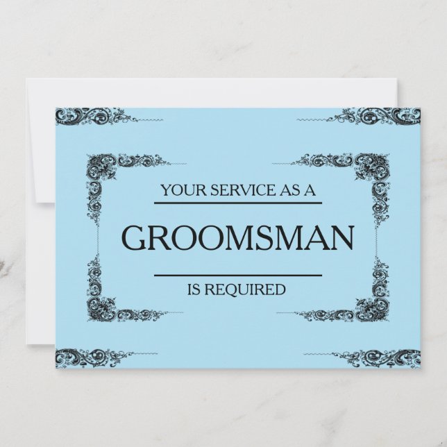 Your Service Is Requested as Groomsman Invitation (Front)