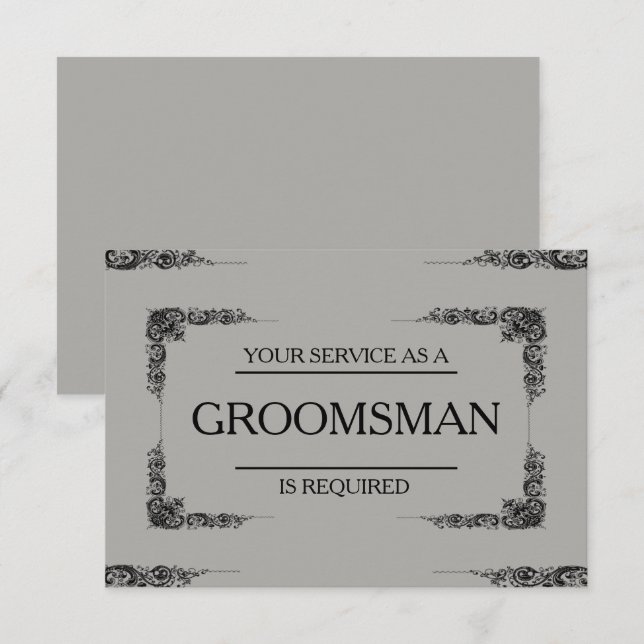 Your Service Is Requested as Groomsman Invitation (Front/Back)