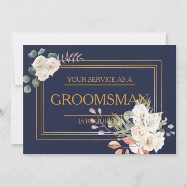 Your Service Is Requested as Groomsman Invitation (Front)