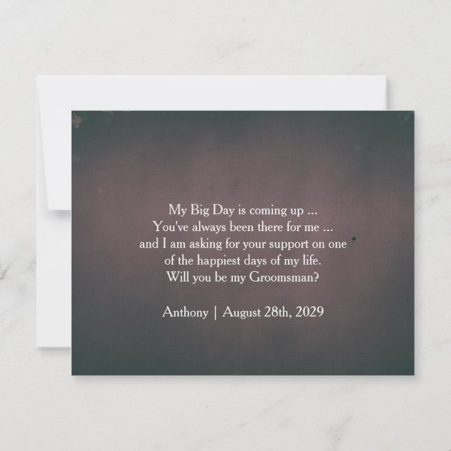 Your Service Is Requested as Groomsman Invitation (Back)