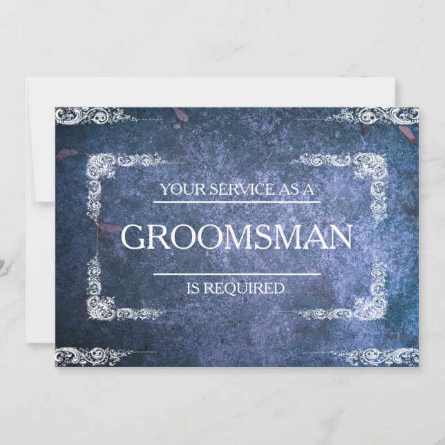 Your Service Is Requested as Groomsman Invitation (Front)