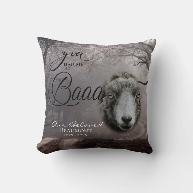 Your Sheep Photo  Sympathy You Had me at Baaa Cushion (Front)