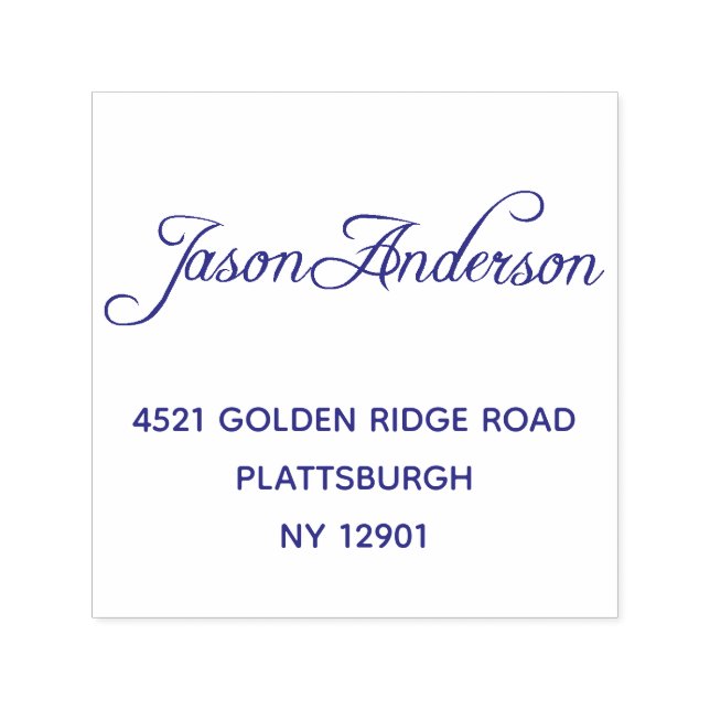 Your Signature with Printed Address Self-inking Stamp (Design)