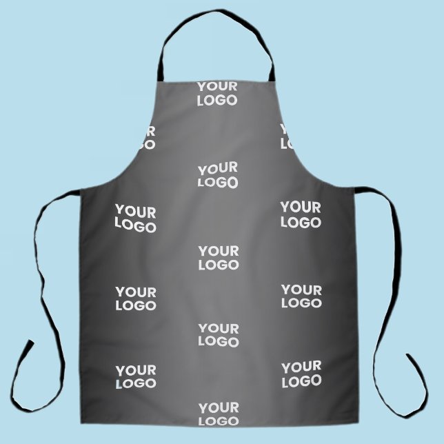 Your Simple Repeating Logo | Black & Grey Gradient Apron (Creator Uploaded)