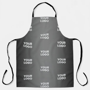 Your Simple Repeating Logo   Black & Grey Gradient Apron