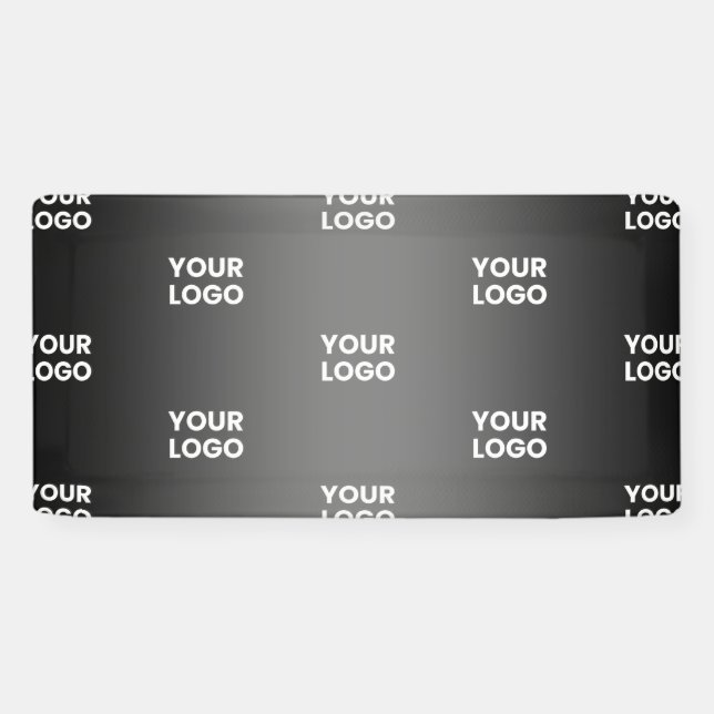 Your Simple Repeating Logo | Black & Grey Gradient Banner (Horizontal)