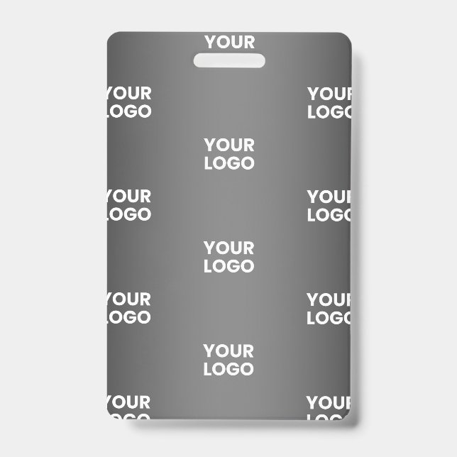 Your Simple Repeating Logo | Black & Grey Gradient ID Badge (Front)