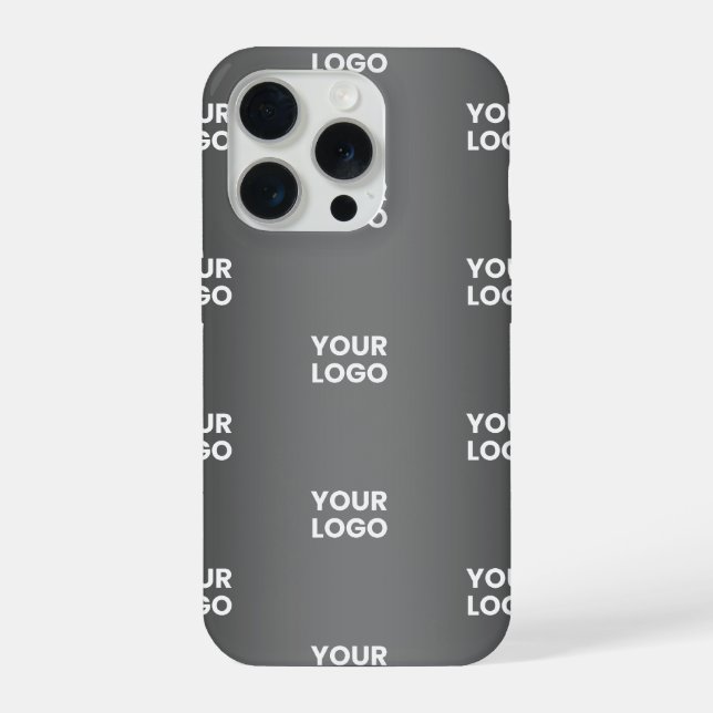 Your Simple Repeating Logo | Black & Grey Gradient iPhone Case (Back)
