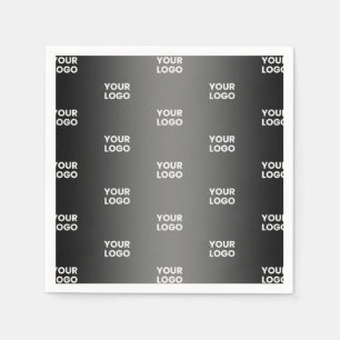 Your Simple Repeating Logo   Black & Grey Gradient Napkin