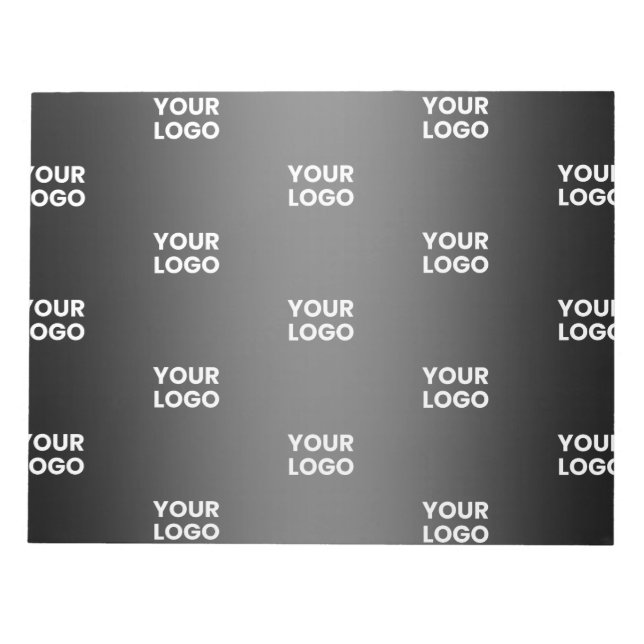 Your Simple Repeating Logo | Black & Grey Gradient Notepad (Front)
