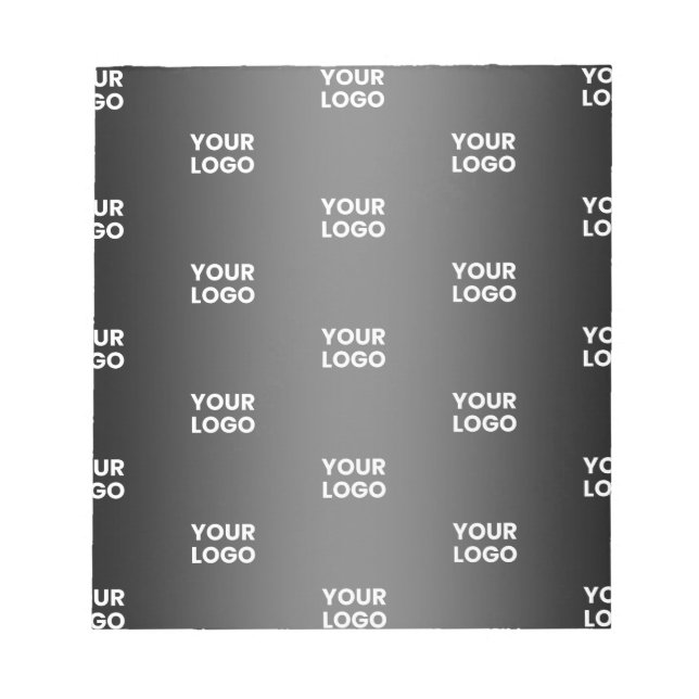 Your Simple Repeating Logo | Black & Grey Gradient Notepad (Front)