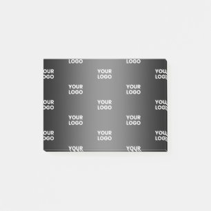 Your Simple Repeating Logo   Black & Grey Gradient Post-it Notes
