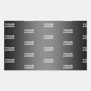 Your Simple Repeating Logo   Black & Grey Gradient Rectangular Sticker