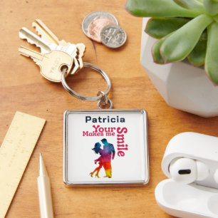 Your smile makes me smile I Valentines day gift Key Ring