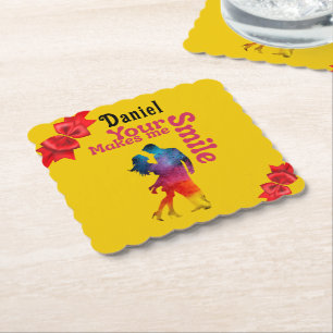 "Your smile makes me smile"  Valentines day gift Paper Coaster